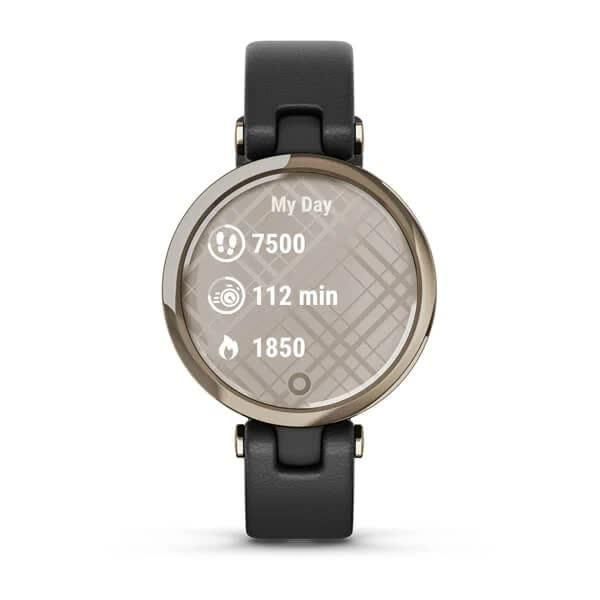 Смарт-годинник Garmin Lily Classic Cream Gold з чорним корпусом та ремінцем з італійської шкіри