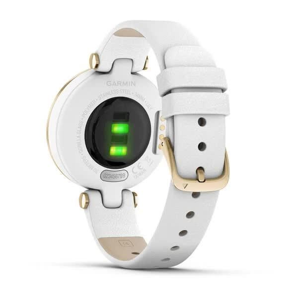 Смарт-годинник Garmin Lily Classic Light Gold з білим корпусом та ремінцем з італійської шкіри