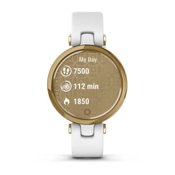 Смарт-годинник Garmin Lily Classic Light Gold з білим корпусом та ремінцем з італійської шкіри