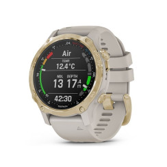 Смарт-годинник Garmin Descent Mk2S Light Gold зі світло-пісковим силіконовим ремінцем