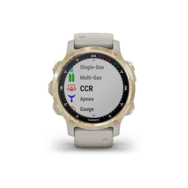 Смарт-часы Garmin Descent Mk2S Light Gold со светло-песочным силиконовым ремешком