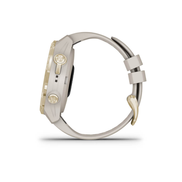 Смарт-часы Garmin Descent Mk2S Light Gold со светло-песочным силиконовым ремешком