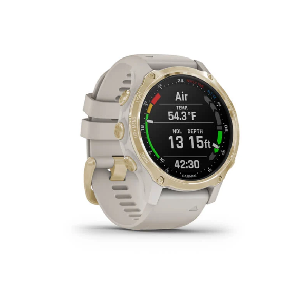Смарт-часы Garmin Descent Mk2S Light Gold со светло-песочным силиконовым ремешком