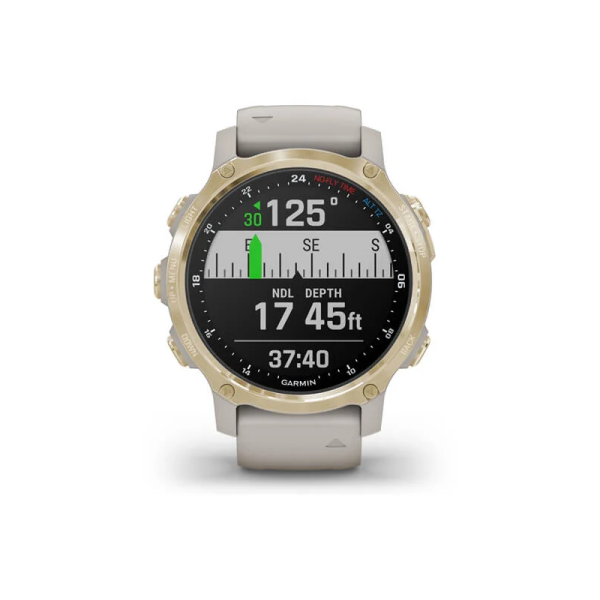 Смарт-часы Garmin Descent Mk2S Light Gold со светло-песочным силиконовым ремешком