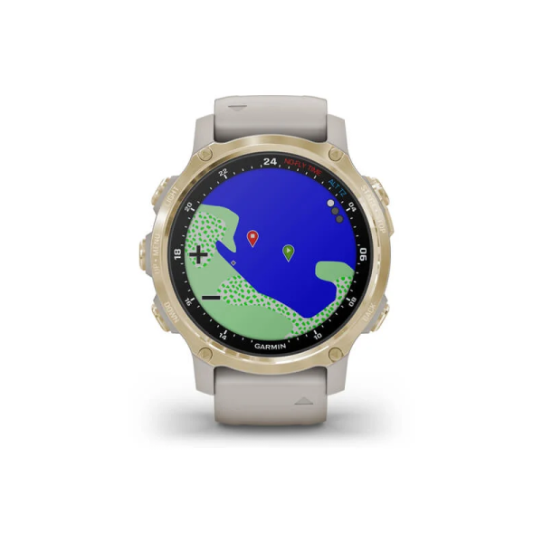 Смарт-часы Garmin Descent Mk2S Light Gold со светло-песочным силиконовым ремешком
