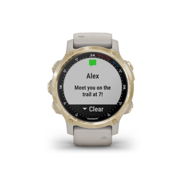 Смарт-часы Garmin Descent Mk2S Light Gold со светло-песочным силиконовым ремешком