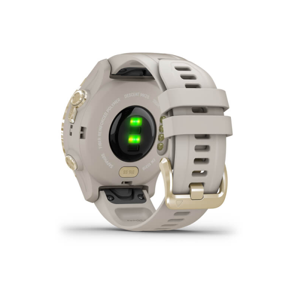Смарт-часы Garmin Descent Mk2S Light Gold со светло-песочным силиконовым ремешком
