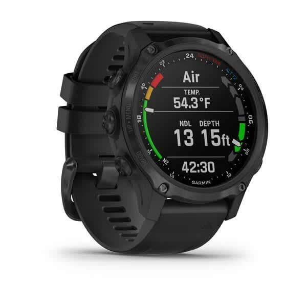 Смарт-годинник Garmin Descent Mk2S Carbon Gray DLC Black із чорним силіконовим ремінцем