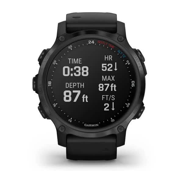 Смарт-годинник Garmin Descent Mk2S Carbon Gray DLC Black із чорним силіконовим ремінцем