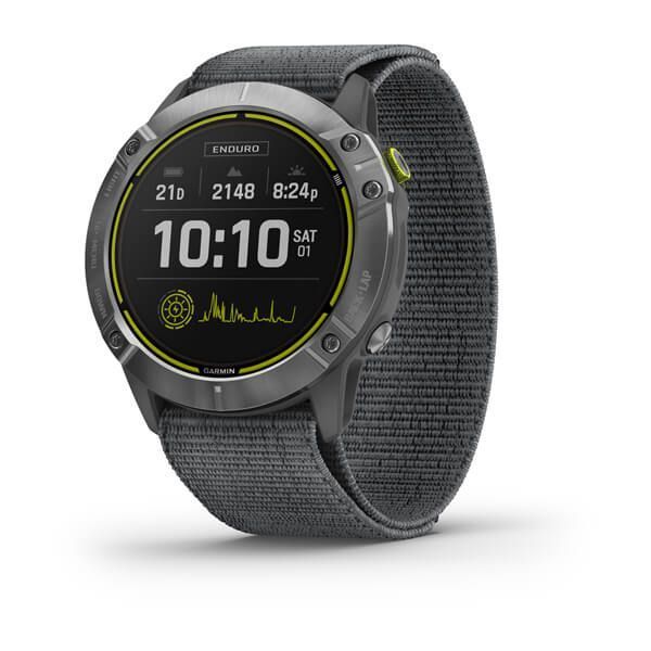 Garmin Enduro Smartwatch, Gray Steel Case, Gray Nylon UltraFit Strap
