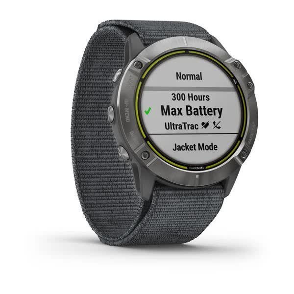 Garmin Enduro Smartwatch, Gray Steel Case, Gray Nylon UltraFit Strap