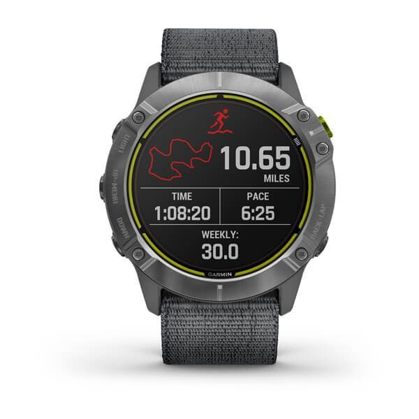 Garmin Enduro Smartwatch, Gray Steel Case, Gray Nylon UltraFit Strap