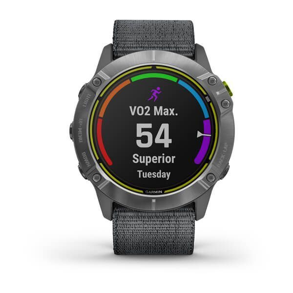 Garmin Enduro Smartwatch, Gray Steel Case, Gray Nylon UltraFit Strap