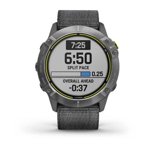 Garmin Enduro Smartwatch, Gray Steel Case, Gray Nylon UltraFit Strap