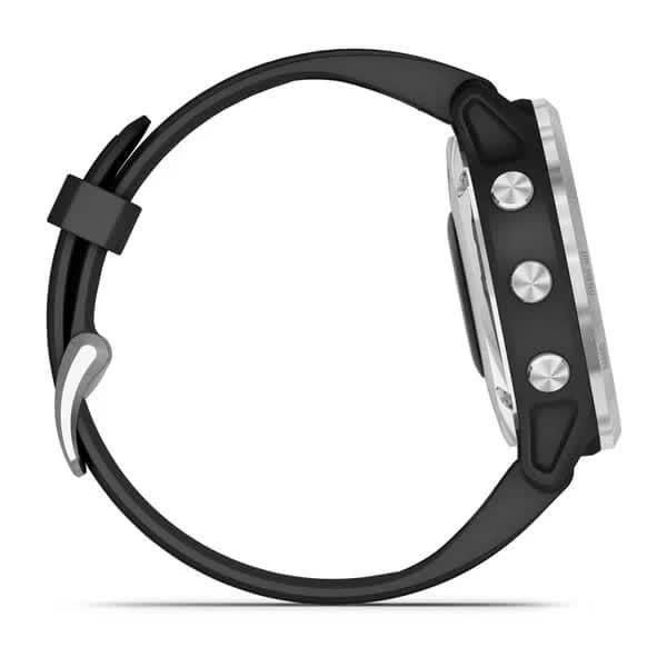 Смарт-часы Garmin Fenix 6S Solar серебристые с черным ремешком