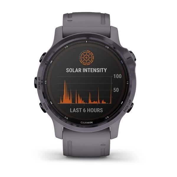 Garmin Fenix ​​6S Pro Solar Smartwatch, Amethyst with Gray Band