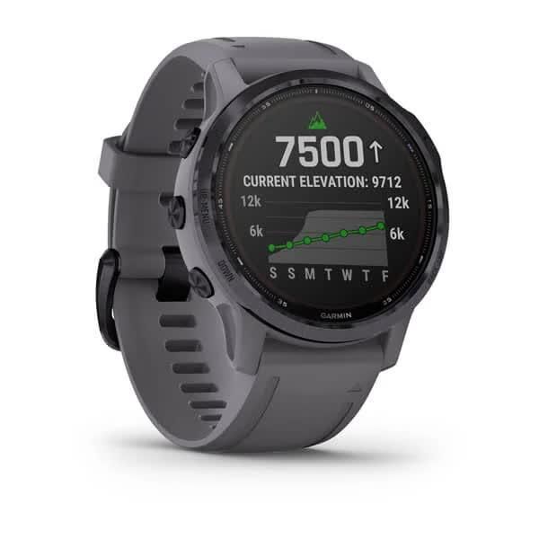 Garmin Fenix ​​6S Pro Solar Smartwatch, Amethyst with Gray Band