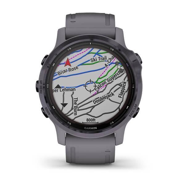 Garmin Fenix ​​6S Pro Solar Smartwatch, Amethyst with Gray Band