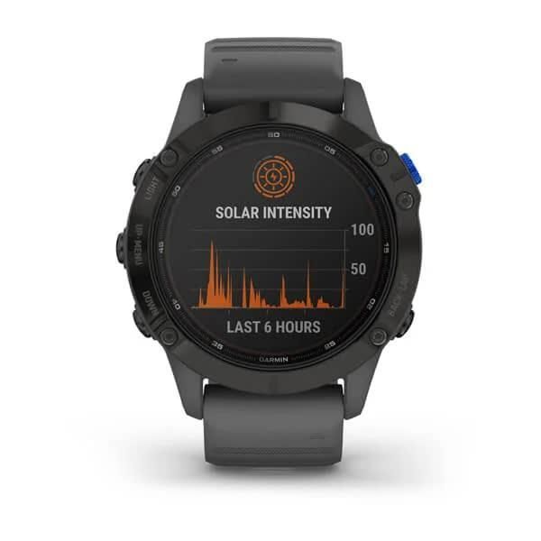 Смарт-годинник Garmin Fenix ​​6 Pro Solar чорний з сірим ремінцем