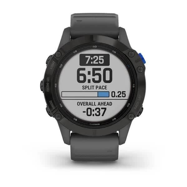 Смарт-годинник Garmin Fenix ​​6 Pro Solar чорний з сірим ремінцем