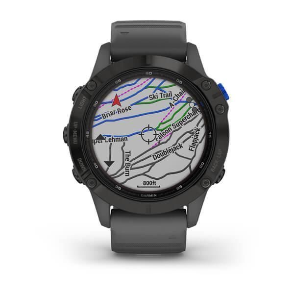 Смарт-годинник Garmin Fenix ​​6 Pro Solar чорний з сірим ремінцем