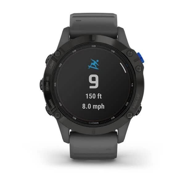 Смарт-годинник Garmin Fenix ​​6 Pro Solar чорний з сірим ремінцем