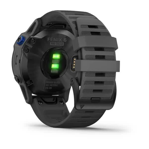 Смарт-годинник Garmin Fenix ​​6 Pro Solar чорний з сірим ремінцем