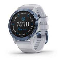 Garmin Fenix ​​6 Pro Solar Smartwatch, Blue Titanium with White Strap