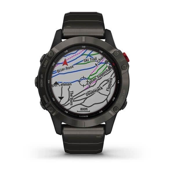 Смарт-часы Garmin Fenix 6 Pro Solar титановые серые с DLC-покрытием и титановым ремешком