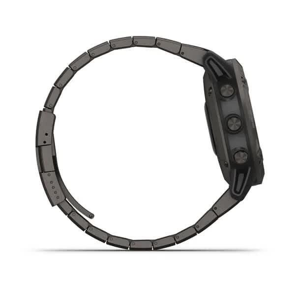 Смарт-часы Garmin Fenix 6 Pro Solar титановые серые с DLC-покрытием и титановым ремешком
