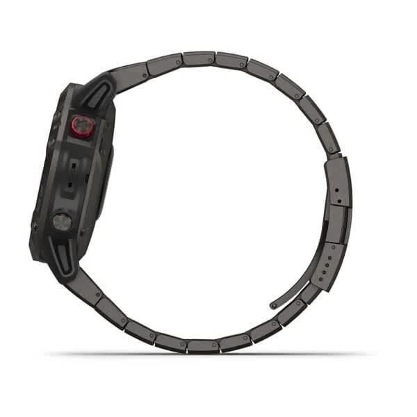 Смарт-часы Garmin Fenix 6 Pro Solar титановые серые с DLC-покрытием и титановым ремешком