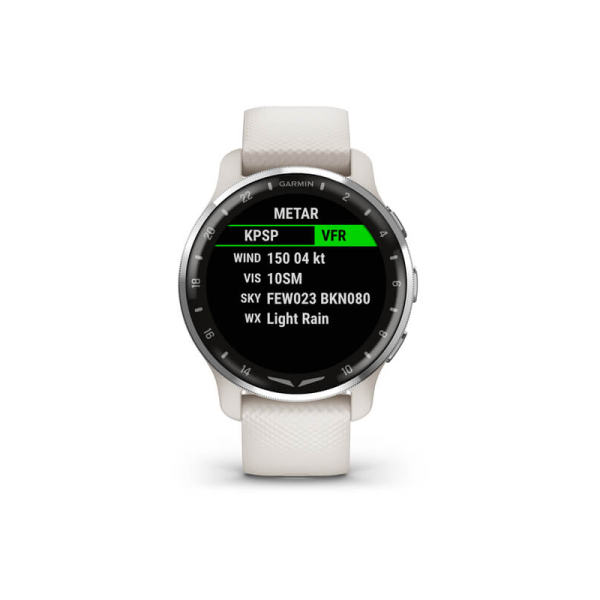 Garmin D2 Air X10 Smartwatch with White Strap for Aviation Enthusiasts
