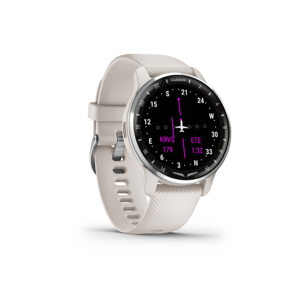 Garmin D2 Air X10 Smartwatch with White Strap for Aviation Enthusiasts