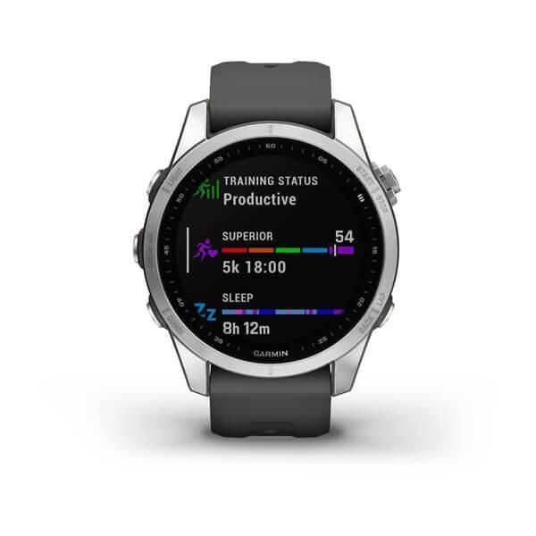 Garmin Fenix ​​7S Smartwatch in Silver with a Graphite Gray Band