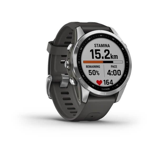 Garmin Fenix ​​7S Smartwatch in Silver with a Graphite Gray Band