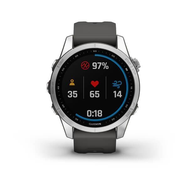 Garmin Fenix ​​7S Smartwatch in Silver with a Graphite Gray Band