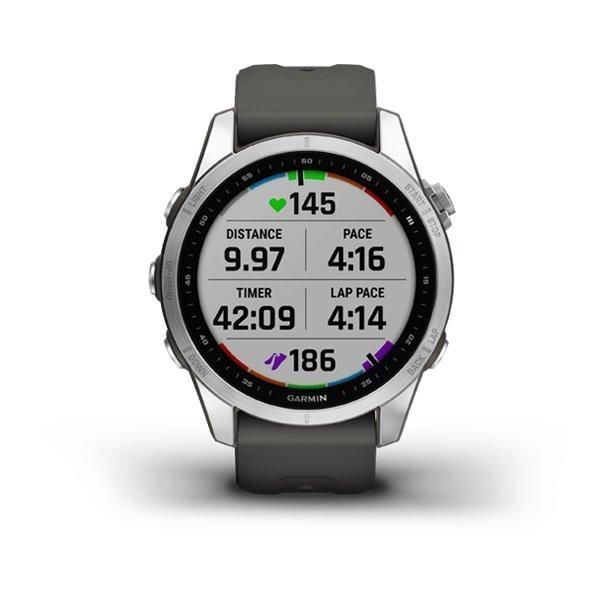 Garmin Fenix ​​7S Smartwatch in Silver with a Graphite Gray Band