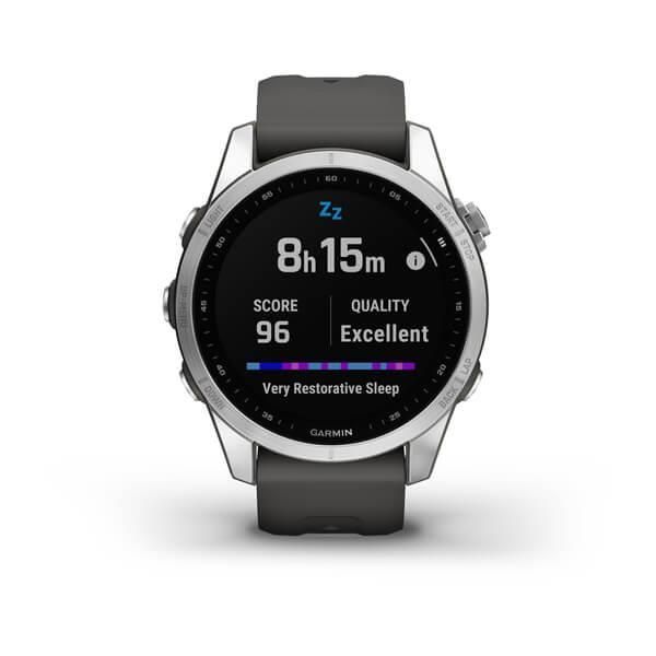 Garmin Fenix ​​7S Smartwatch in Silver with a Graphite Gray Band