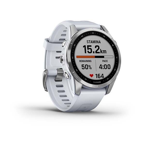 Смарт-годинник Garmin Fenix ​​7S сріблястий з білим ремінцем