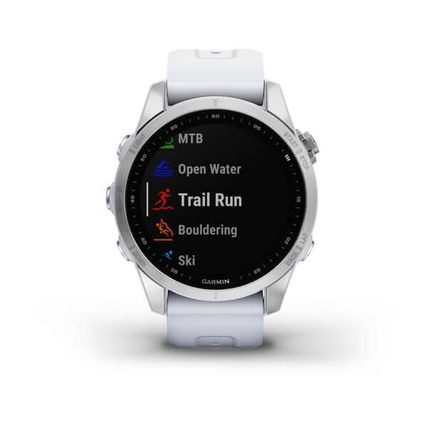 Смарт-годинник Garmin Fenix ​​7S сріблястий з білим ремінцем