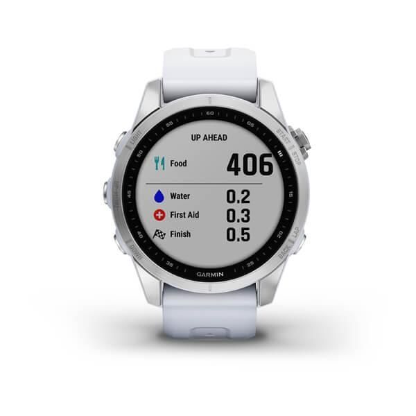 Смарт-годинник Garmin Fenix ​​7S сріблястий з білим ремінцем
