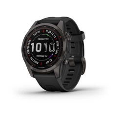Смарт-годинник Garmin Fenix ​​7S Sapphire Solar титанові сірі DLC з чорним ремінцем Black Band
