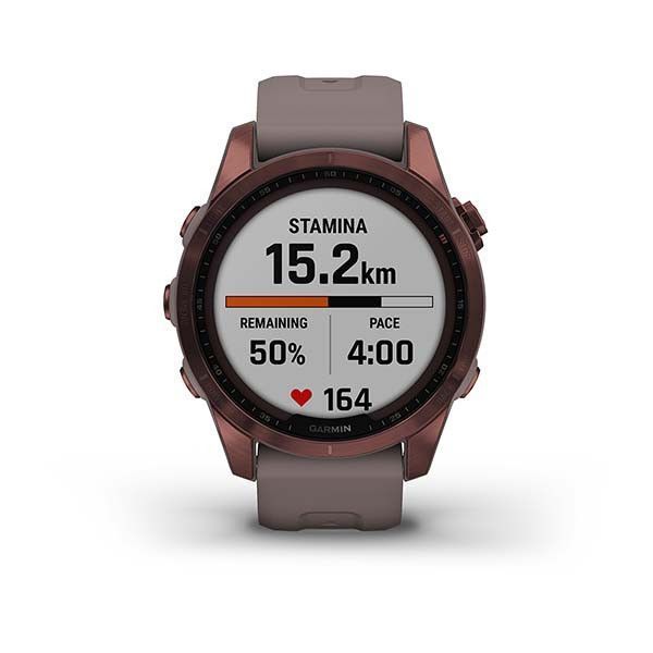 Смарт-годинник Garmin Fenix ​​7s Sapphire Solar титановий темно-бронзовий зі сланцево-сірим ремінцем