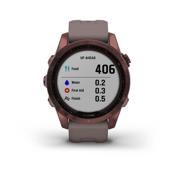 Смарт-годинник Garmin Fenix ​​7s Sapphire Solar титановий темно-бронзовий зі сланцево-сірим ремінцем