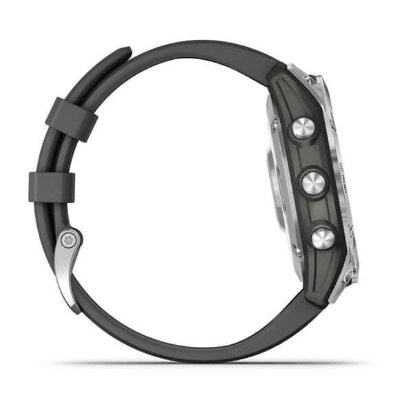 Смарт-часы Garmin Fenix 7 серебристые с ремешком серый графит