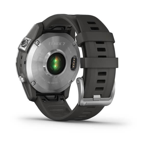 Смарт-часы Garmin Fenix 7 серебристые с ремешком серый графит