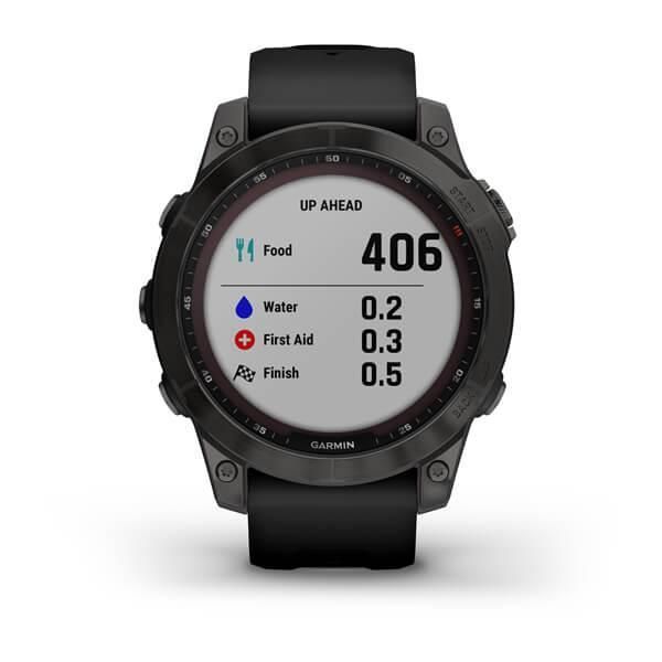 Смарт-годинник Garmin Fenix ​​7 Sapphire Solar титанові чорні DLC з чорним ремінцем