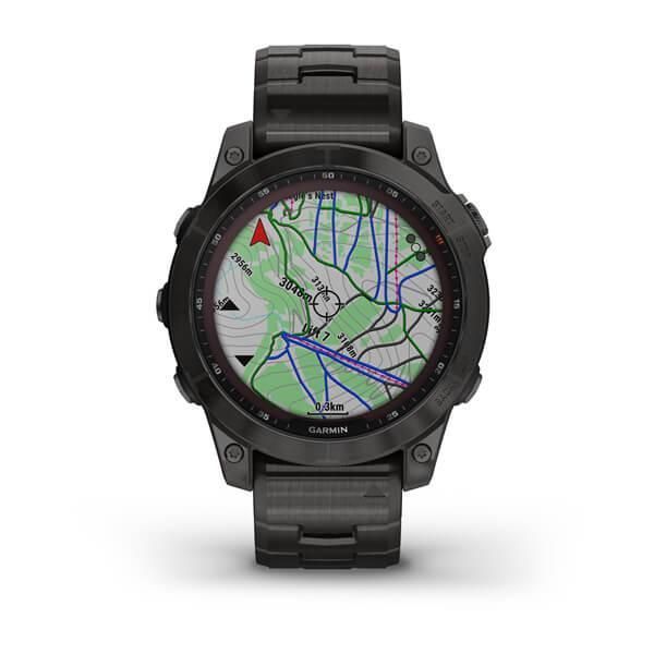 Смарт-годинник Garmin Fenix ​​7 Sapphire Solar титанові сірі DLC із сірим браслетом титановим DLC