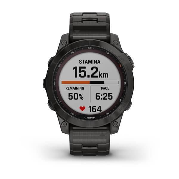 Смарт-годинник Garmin Fenix ​​7 Sapphire Solar титанові сірі DLC із сірим браслетом титановим DLC