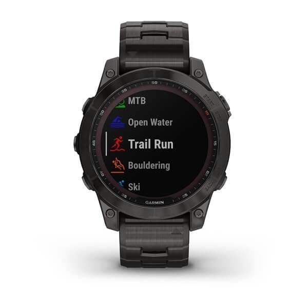 Смарт-годинник Garmin Fenix ​​7 Sapphire Solar титанові сірі DLC із сірим браслетом титановим DLC